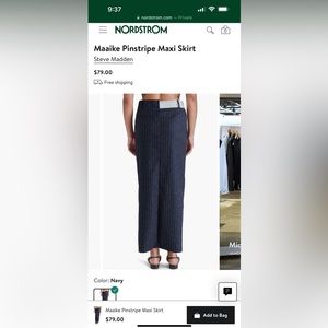 Steve Madden Maaike navy pinstripe skirt sz S